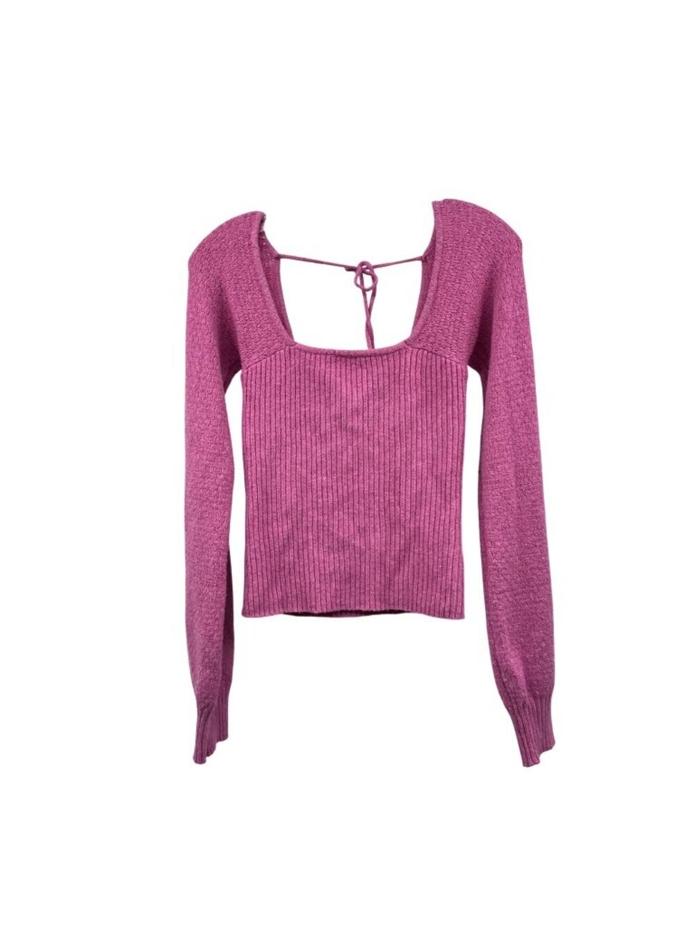 Pink Rose Womens Cropped Sweater Square Neck Pink Size Small